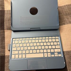 Blue Keyboard Case with Cream Keys (light up)